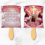06 Pink Memorial Paddle Fan Editable Template, In Loving Memory Fan, Celebration of Life Paddle Fan, In Loving Memory Handheld Tribute - Editable Memorial Canva Template