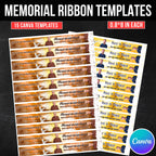 15 In Loving Memory Ribbon Canva Editable Template, Rest in Piece Ribbon Design, Funeral memorial Template, Memorial Ribbon Template - Editable Memorial Canva Template