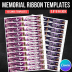 15 In Loving Memory Ribbon Canva Editable Template, Rest in Piece Ribbon Design, Funeral memorial Template, Memorial Ribbon Template - Editable Memorial Canva Template