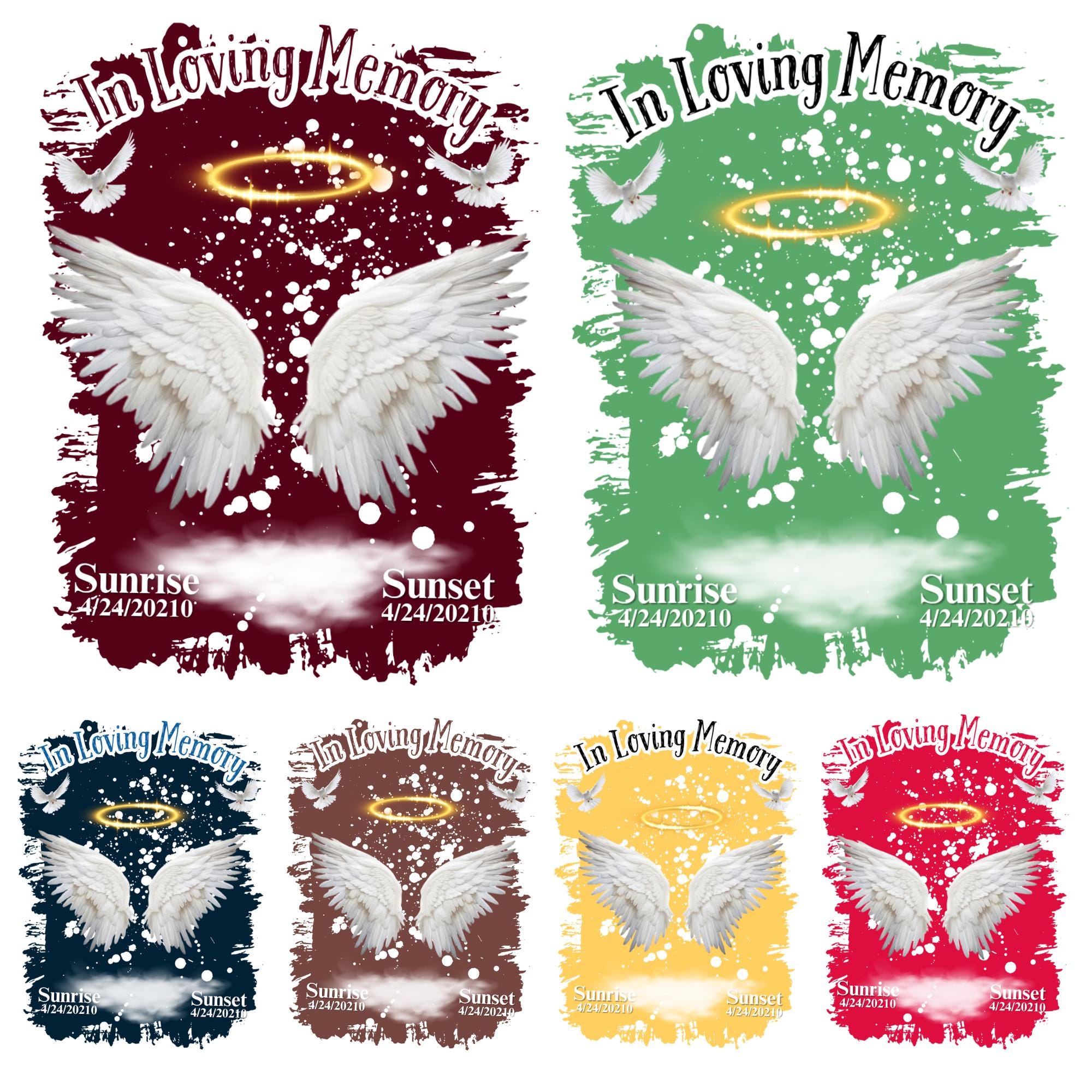 20 In Loving Memory T Shirt Canva Editable Templates, In Loving Memory Templates, Memorial Canva Template, Funeral & Celebration of Life - Editable Memorial Canva Template