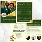 4 Pages Pastoral Anniversary Program Template, Bi-Fold Funeral Program, Church Program Template, Obituary Celebration Of Life Program - Editable Memorial Canva Template