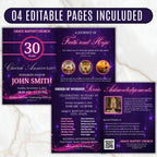 Church Anniversary Program Template, Editable Bifold 8.5x11” Design, Church Appreciation Program, Anniversary & Faith Celebration - Editable Memorial Canva Template