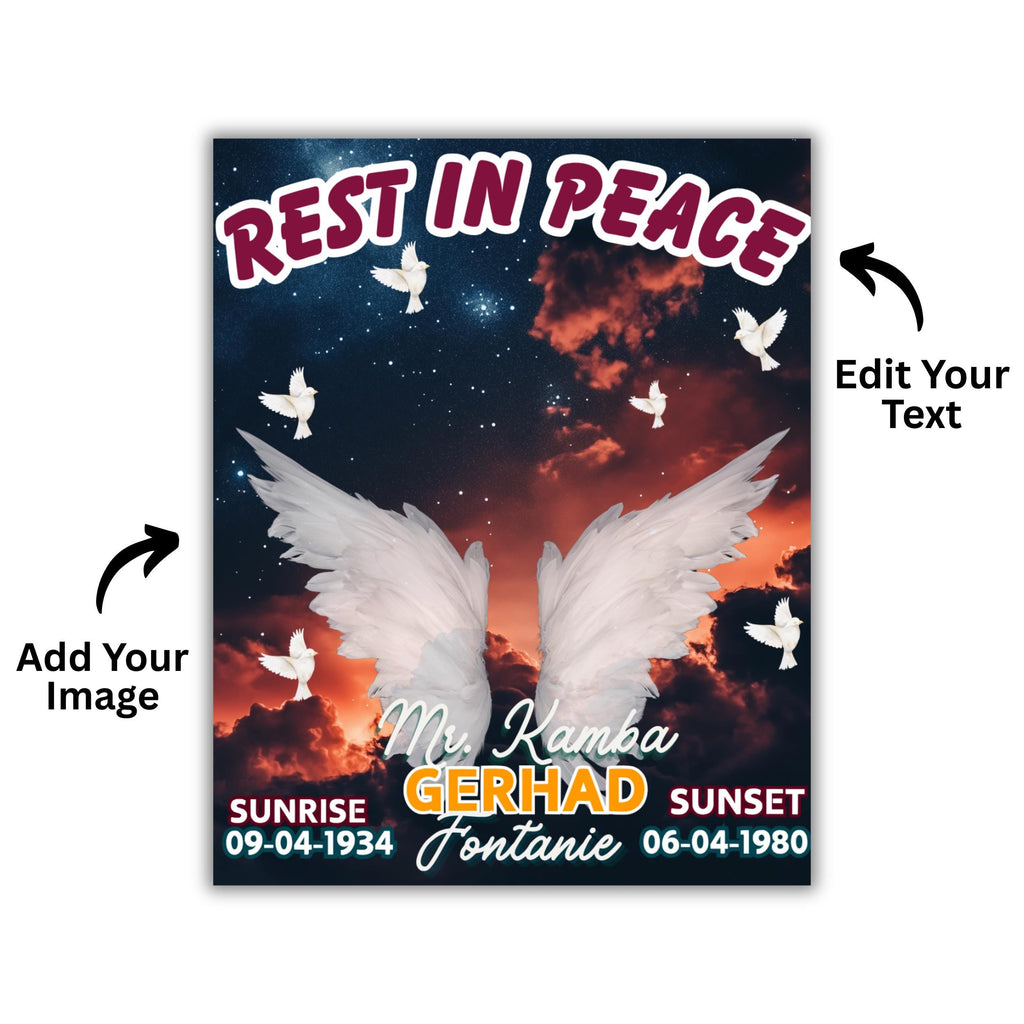 30 In Loving Memory Canva Editable Templates, Memorial Canva Template, Rest In Peace Design, Funeral Celebration of Life, Digital Download - Editable Memorial Canva Template