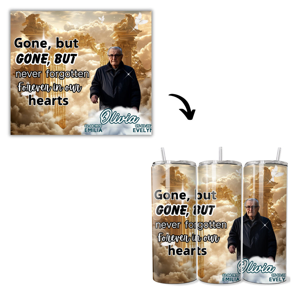 11 In Loving Memory Golden Tumbler Canva Editable Templates, In Loving Memory Template, Memorial Tumbler Canva Template, Funeral Celebration - Editable Memorial Canva Template