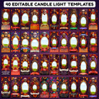 40 Día De Los Muertos Candle Labels Editable Templates, Dia de los Muertos Altar Decor Stickers, Velas Etiquetas, Digital Download - Editable Memorial Canva Template