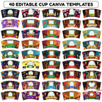 40 Día De Los Muertos Cup Labels Editable Templates, Dia de los Muertos Cup Altar Decor Stickers, Velas Etiquetas, Digital Download - Editable Memorial Canva Template