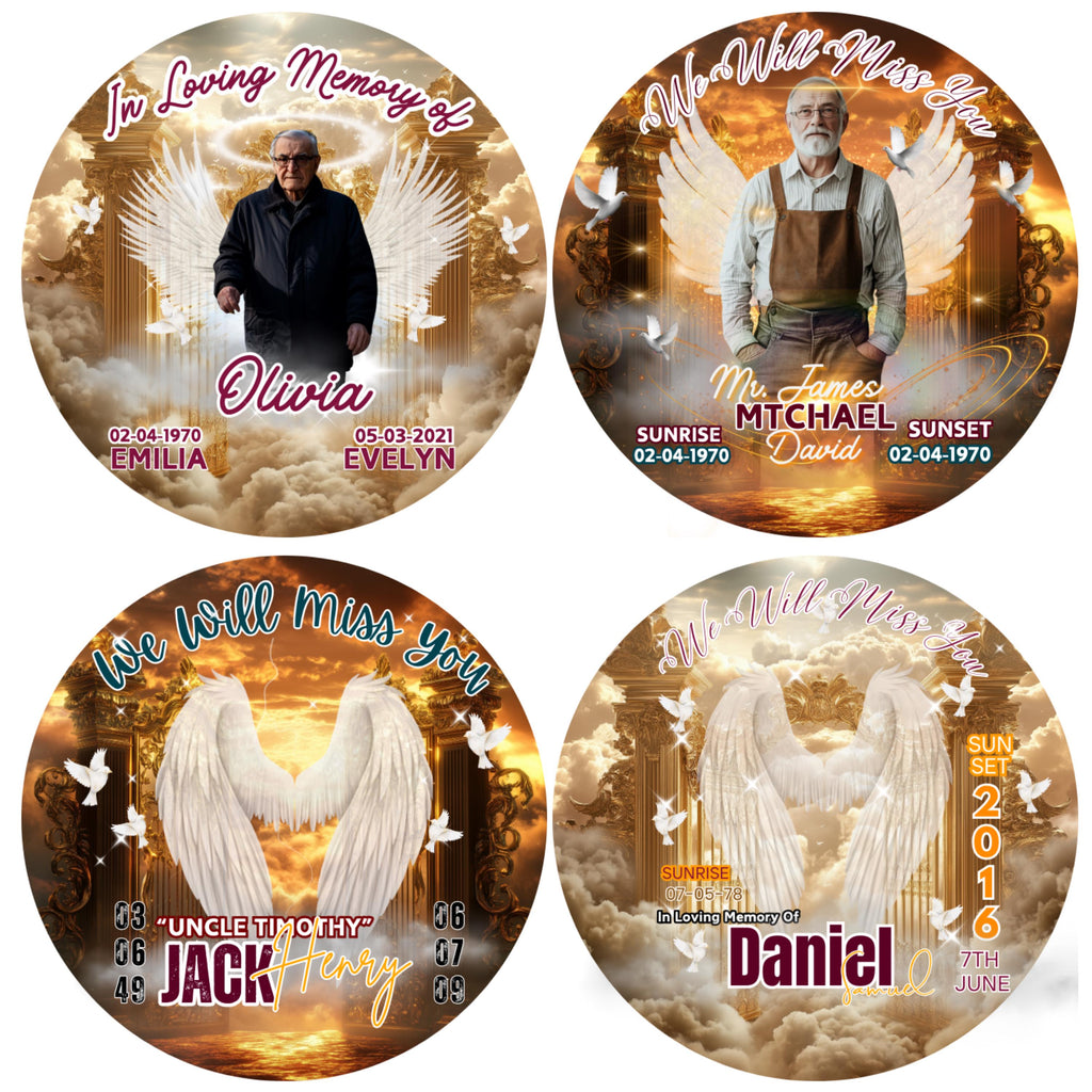 40 In Loving Memory Golden Pin Button Canva Editable Templates, Memorial Pin Button Canva Design, Rest in Peace Pin Button, Digital Download - Editable Memorial Canva Template