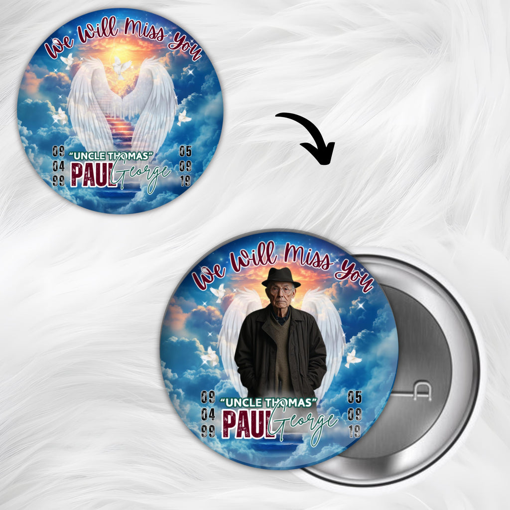 22 In Loving Memory Pin Button Canva Editable Templates, Memorial Pin Button Canva Designs, Rest in Peace Button, Instant Download - Editable Memorial Canva Template