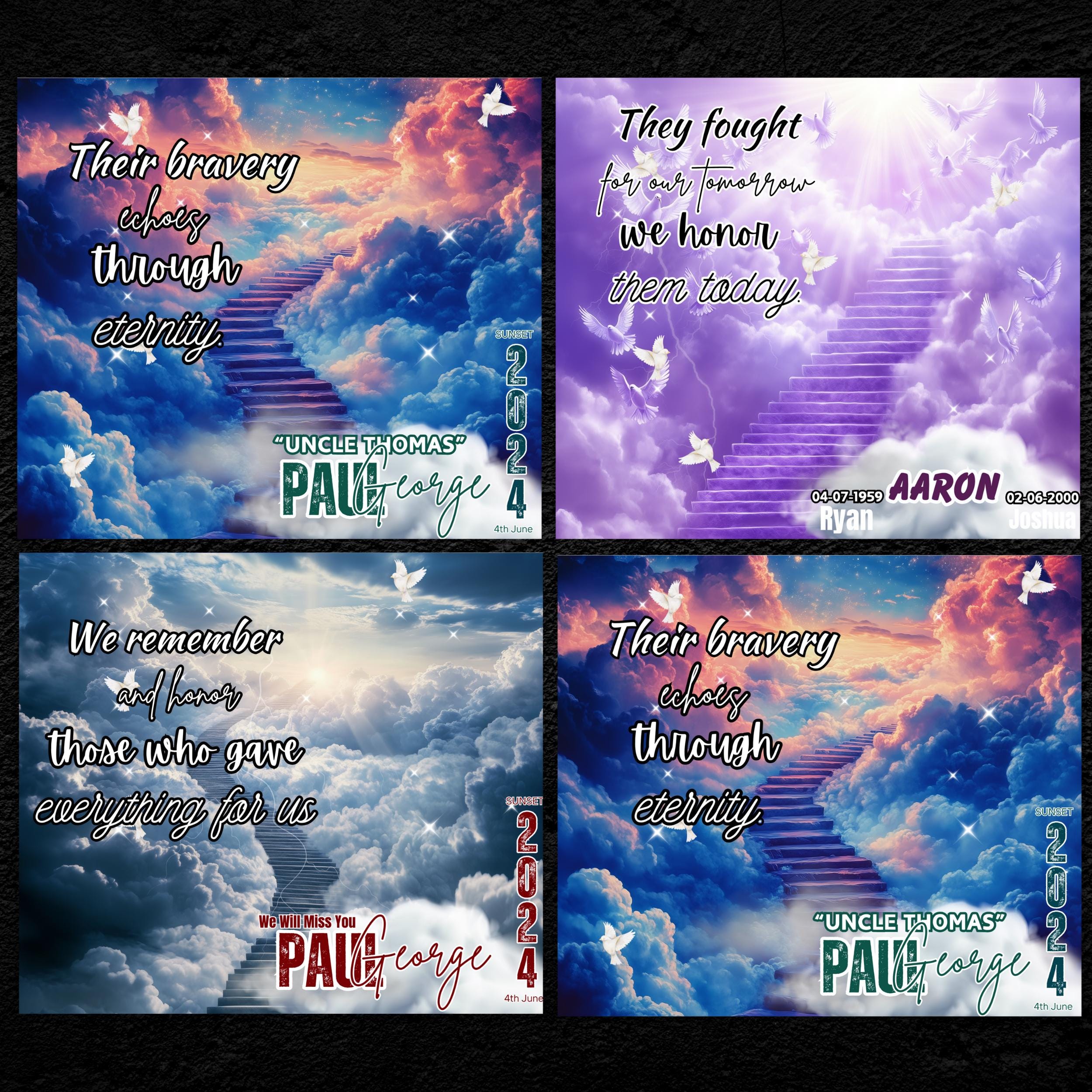 20 Memorial Tumbler Canva Editable Template Bundle, Canva Editable Template, Memorial Blue Tumbler, Add your Own Photo Canva Tumbler - Editable Memorial Canva Template