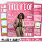 12 Page Memorial Essence Magazine Template, Celebration of Life Program & Keepsake, Obituary Celebration Of Life Program, Digital Download - Editable Memorial Canva Template