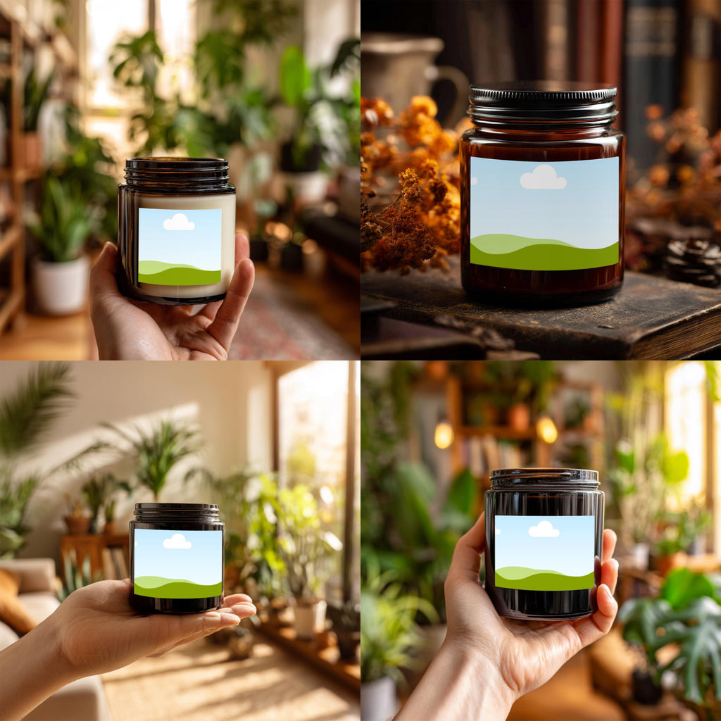 45 Candle Mockup Canva Template Bundle, Amber Candle Jar Mockup, Custom Candle Mockups Template, Amber & Scented Candle Designs - Editable Memorial Canva Template