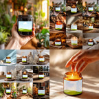 45 Candle Mockup Canva Template Bundle, Amber Candle Jar Mockup, Custom Candle Mockups Template, Amber & Scented Candle Designs - Editable Memorial Canva Template