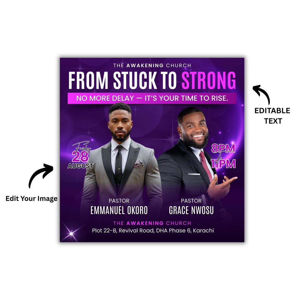 15 Church Worship Flyer Canva Editable Template, Sunday Service Church Flyer, Religious Event Flyer, Praise and Worship, Christian Church - Editable Memorial Canva Template
