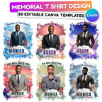 20 In Loving Memory T Shirt Canva Editable Templates, In Loving Memory Templates, Memorial Canva Template, Funeral & Celebration of Life - Editable Memorial Canva Template