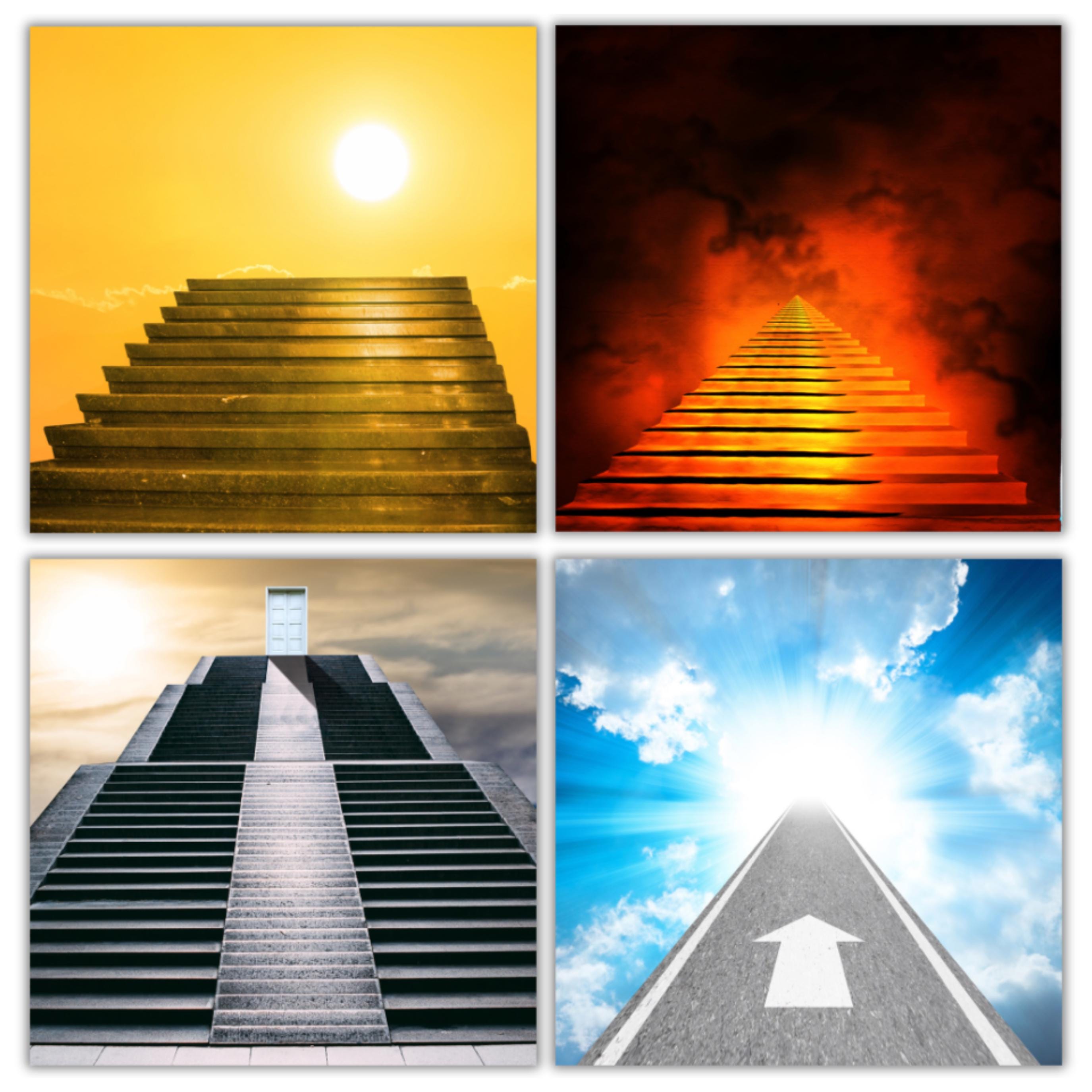 50 Memorial Heaven Backgrounds Png Bundle, Memorial Backgrounds, In Loving Memory Backgrounds, Heaven Stair Steps & Gate, Rest In Peace - Editable Memorial Canva Template