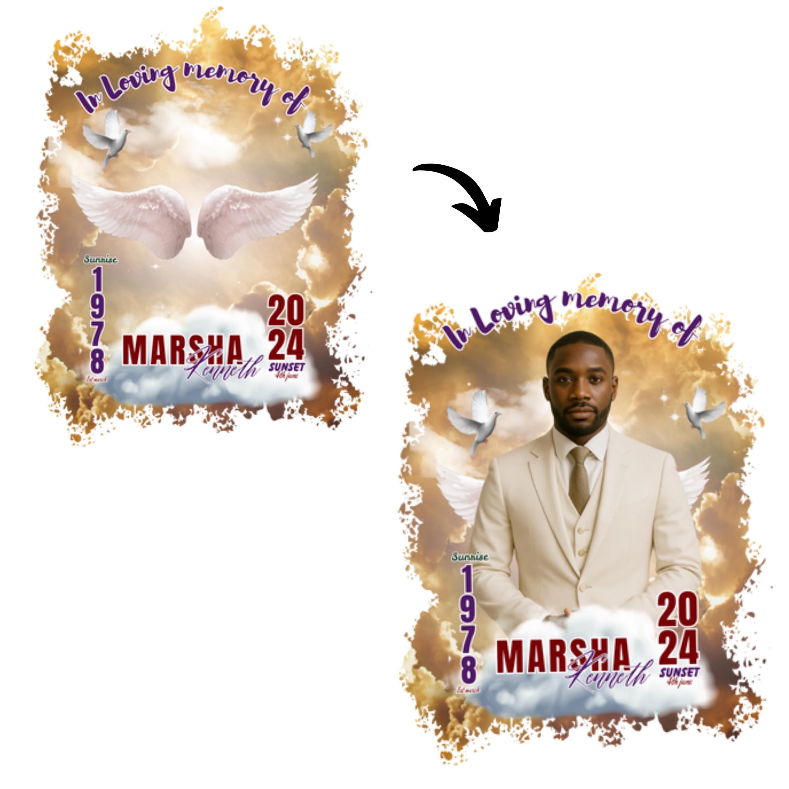 20 In Loving Memory T Shirt Canva Editable Templates, In Loving Memory Templates, Memorial Canva Template, Funeral & Celebration of Life - Editable Memorial Canva Template