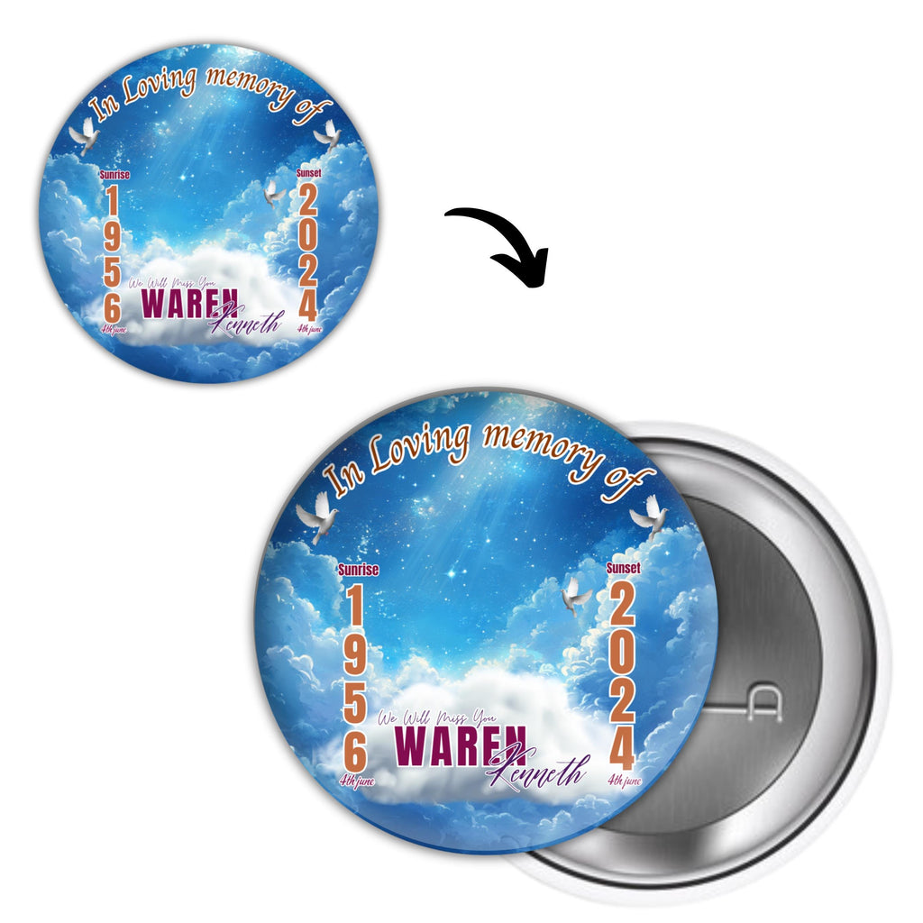 50 Rest in Peace Pin Button Canva Editable Templates, Memorial Pin Button Canva Designs, In Loving Memory Pin Button, Digital Download - Editable Memorial Canva Template