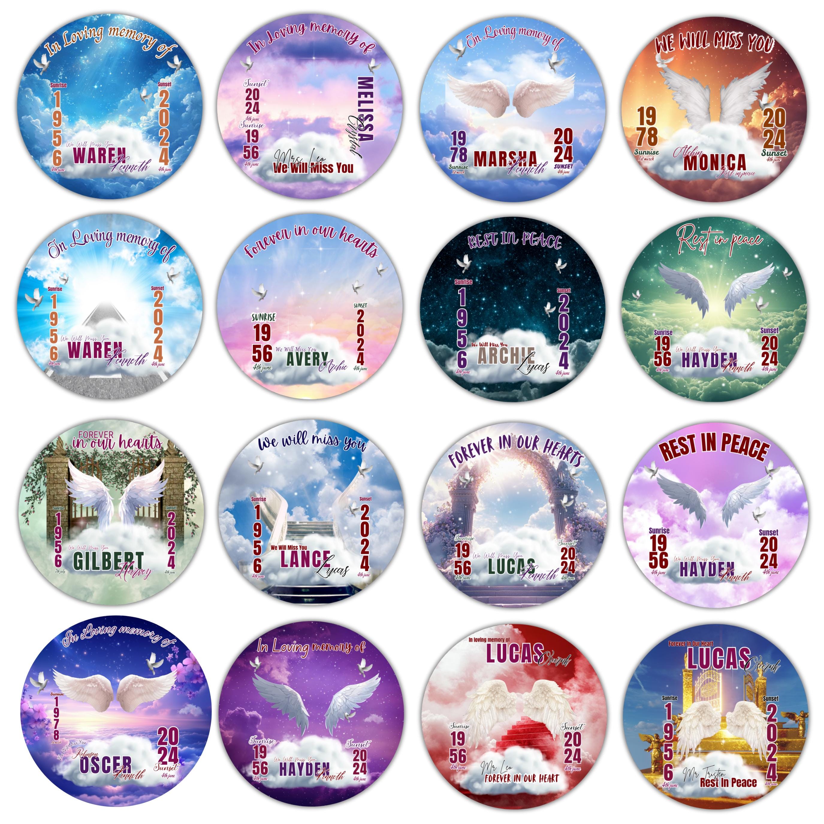 50 Rest in Peace Pin Button Canva Editable Templates, Memorial Pin Button Canva Designs, In Loving Memory Pin Button, Digital Download - Editable Memorial Canva Template