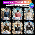 20 Forever In Our Heart T Shirt Canva Editable Templates, In Loving Memory Templates, Memorial Canva Template, Funeral & Celebration of Life - Editable Memorial Canva Template