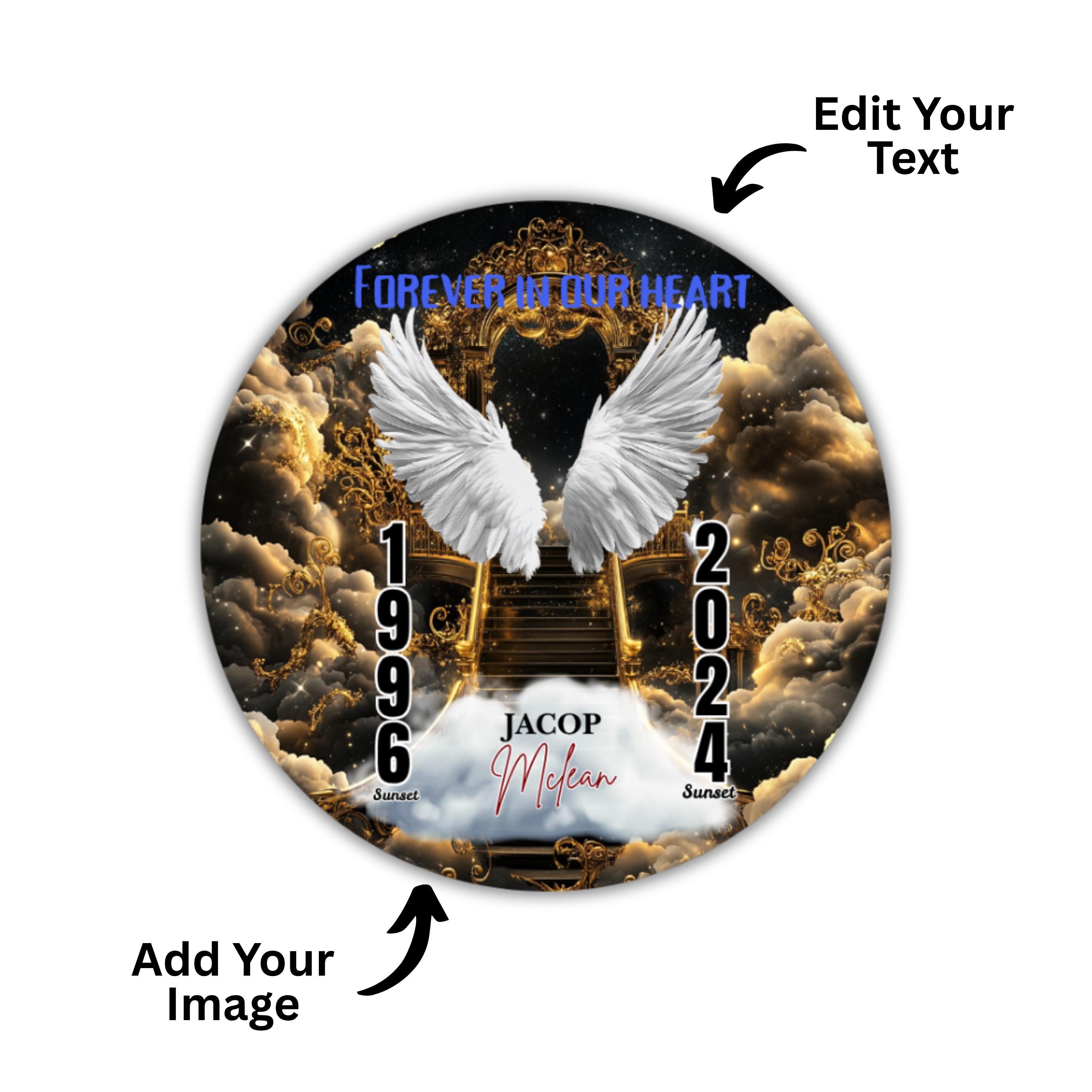 50 Forever In Our Heart Pin Button Canva Editable Templates, Memorial Pin Button Canva Design, In Loving Memory Pin Button, Digital Download - Editable Memorial Canva Template