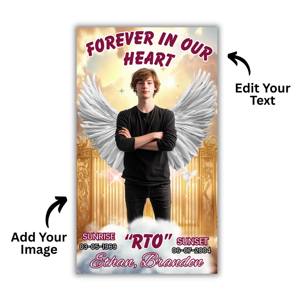 50 Forever In Our Heart Editable Templates, Memorial Canva Template, Rest In Peace Design, In Loving Memory Template, Instant Download - Editable Memorial Canva Template