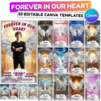 50 Forever In Our Heart Editable Templates, Memorial Canva Template, Rest In Peace Design, In Loving Memory Template, Instant Download - Editable Memorial Canva Template