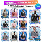 10 In Loving Memory T Shirt Canva Editable Templates, Rest In Peace Templates, Memorial Canva Template, Forever In My Heart,Digital Download - Editable Memorial Canva Template