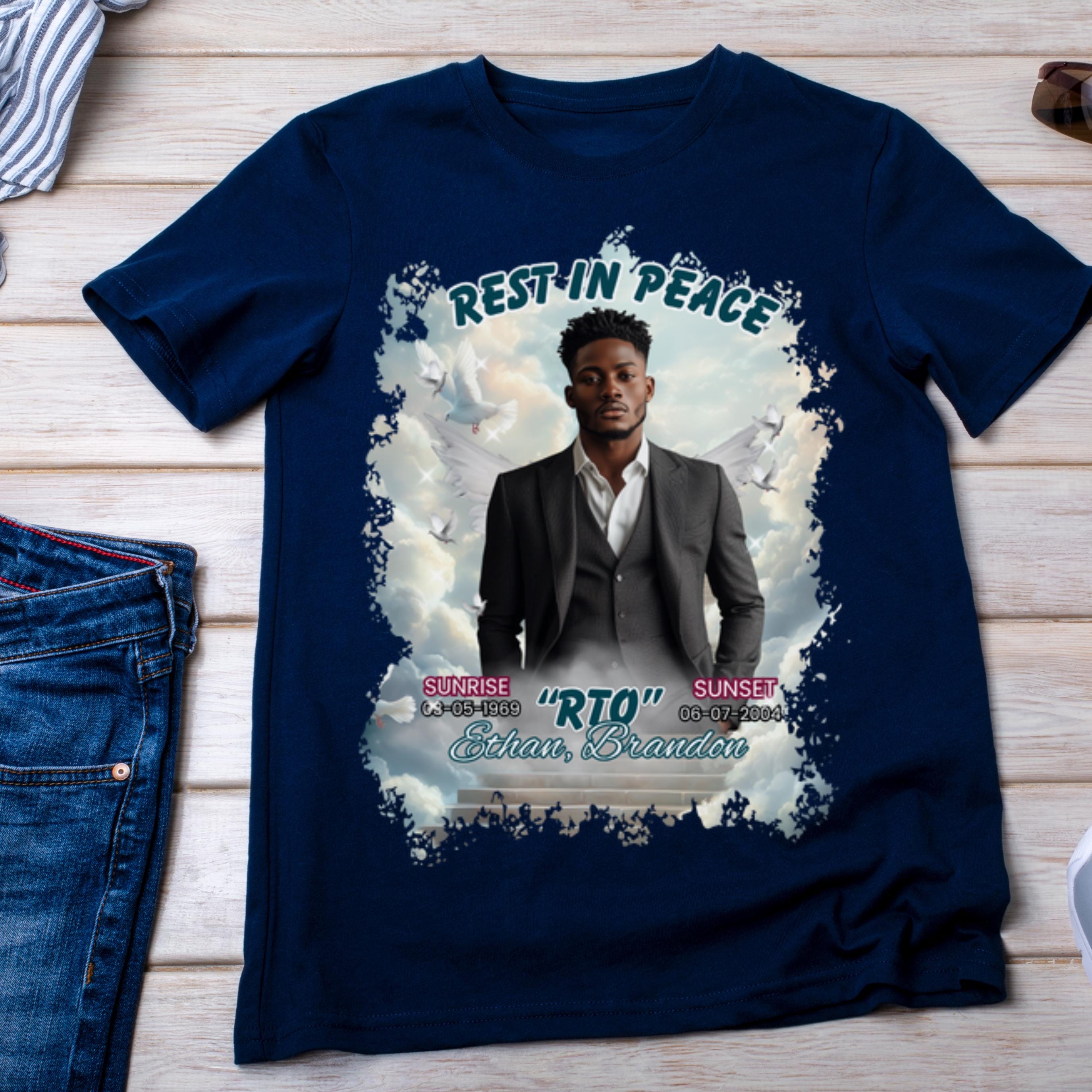 10 In Loving Memory T Shirt Canva Editable Templates, Rest In Peace Templates, Memorial Canva Template, Forever In My Heart,Digital Download - Editable Memorial Canva Template