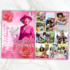 08 Pages Pink Funeral Program Template, Bi-Fold Funeral Program, Obituary Celebration Of Life Program, Digital Download - Editable Memorial Canva Template