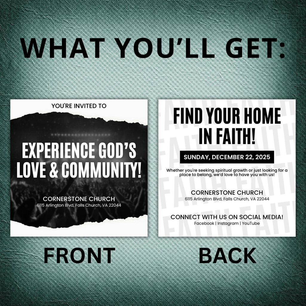 10 Worship Church Invite Invitation for Events, Worship Church Announcement Flyer, Worship Invite Card Flyer, Iteneraries, Outreach Template - Editable Memorial Canva Template
