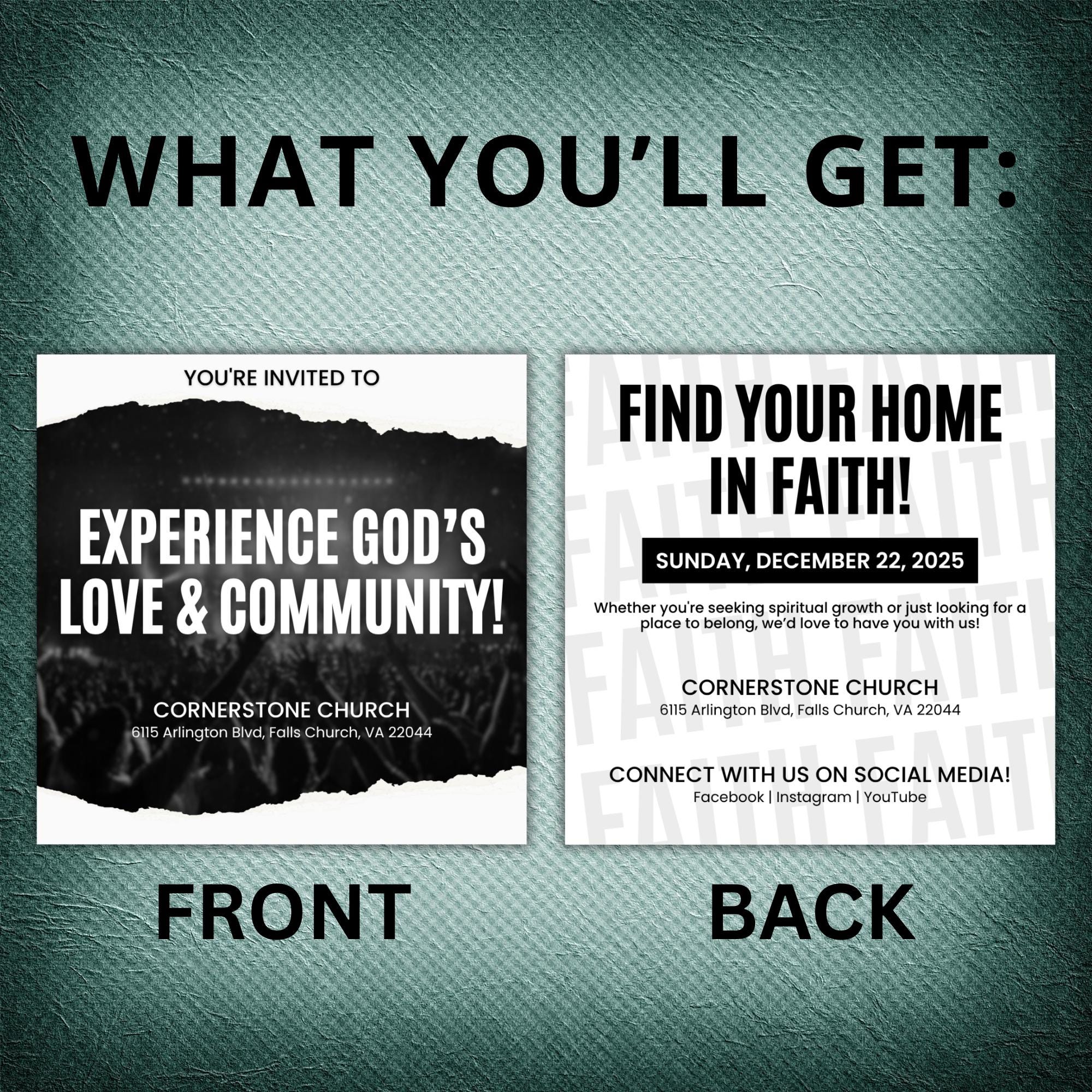 10 Worship Church Invite Invitation for Events, Worship Church Announcement Flyer, Worship Invite Card Flyer, Iteneraries, Outreach Template - Editable Memorial Canva Template