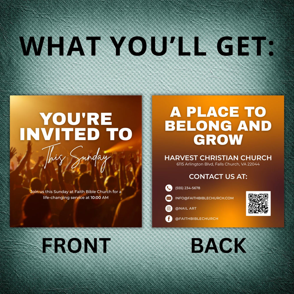 10 Worship Church Invite Invitation for Events, Worship Church Announcement Flyer, Worship Invite Card Flyer, Iteneraries, Outreach Template - Editable Memorial Canva Template