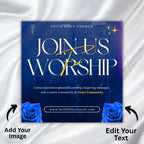 10 Worship Church Invite Invitation for Events, Worship Church Announcement Flyer, Worship Invite Card Flyer, Iteneraries, Outreach Template - Editable Memorial Canva Template