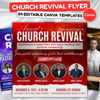 Church Revival Flyer Canva Editable Templates, Canva Church Template, church anniversary, Religious Event Flyer, Praise and Worship - Editable Memorial Canva Template