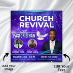 Church Revival Flyer Canva Editable Templates, Canva Church Template, church anniversary, Religious Event Flyer, Praise and Worship - Editable Memorial Canva Template