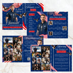 08 Pages Military Funeral Program Template, Bi-Fold Funeral Program, Obituary Celebration Of Life Program, Digital Download - Editable Memorial Canva Template