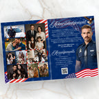 08 Pages Military Funeral Program Template, Bi-Fold Funeral Program, Obituary Celebration Of Life Program, Digital Download - Editable Memorial Canva Template
