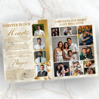 08 Pages White Funeral Program Template, Bi-Fold Funeral Program, Obituary Celebration Of Life Program, Digital Download - Editable Memorial Canva Template