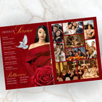 08 Pages Red Funeral Program Template, Bi-Fold Funeral Program, Obituary Celebration Of Life Program, Digital Download - Editable Memorial Canva Template