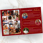 08 Pages Red Funeral Program Template, Bi-Fold Funeral Program, Obituary Celebration Of Life Program, Digital Download - Editable Memorial Canva Template