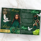08 Pages Green Funeral Program Template, Bi-Fold Funeral Program, Obituary Celebration Of Life Program, Digital Download - Editable Memorial Canva Template