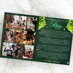08 Pages Green Funeral Program Template, Bi-Fold Funeral Program, Obituary Celebration Of Life Program, Digital Download - Editable Memorial Canva Template