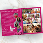 08 Pages Pink Funeral Program Template, Bi-Fold Funeral Program, Obituary Celebration Of Life Program, Digital Download - Editable Memorial Canva Template