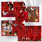 08 Pages Red Funeral Program Template, Bi-Fold Funeral Program, Obituary Celebration Of Life Program, Digital Download - Editable Memorial Canva Template