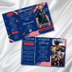 Military Veteran Funeral Program Template, Tri-Fold Funeral Program, Obituary Celebration Of Life Program, Canva Template, Digital Download - Editable Memorial Canva Template