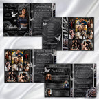 08 Pages Black Roses Funeral Program Template, Bi-Fold Funeral Program, In Loving Memory, Obituary Celebration Of Life Program - Editable Memorial Canva Template