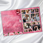 08 Pages Pink Roses Funeral Program Template, Bi-Fold Funeral Program, In Loving Memory, Obituary Celebration Of Life Program - Editable Memorial Canva Template