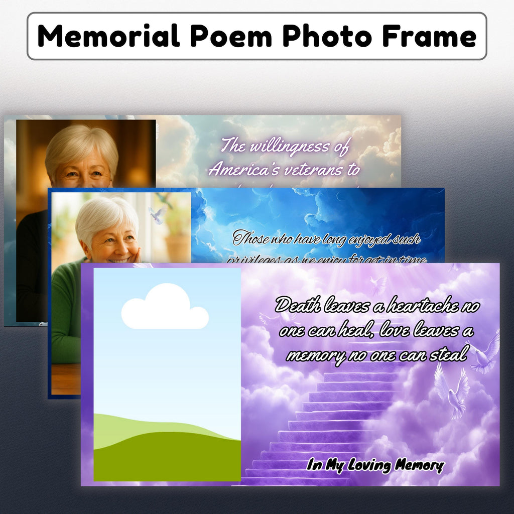 23 Memorial Poem Photo Frame Canva Editable Template, In Loving Memory Poem Photo Frame, Goodbyes Are Not Forever Poem, Funeral Template - Editable Memorial Canva Template