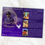 08 Pages Purple Funeral Program Template, Bi-Fold Funeral Program, Obituary Celebration Of Life Program, Digital Download - Editable Memorial Canva Template