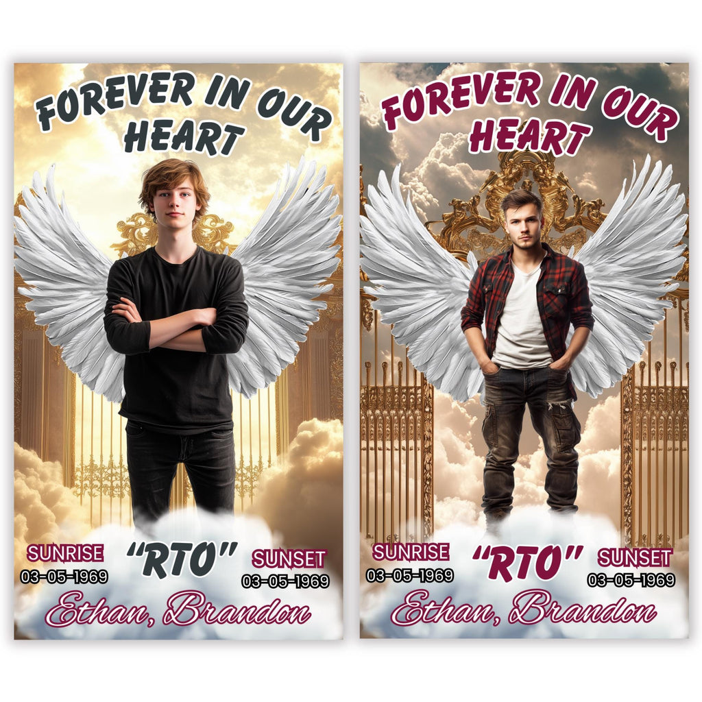 40 In Loving Memory Canva Editable Templates, Memorial Canva Editable Templates, Rest In Peace, Forever In Our Heart Canva Templates - Editable Memorial Canva Template